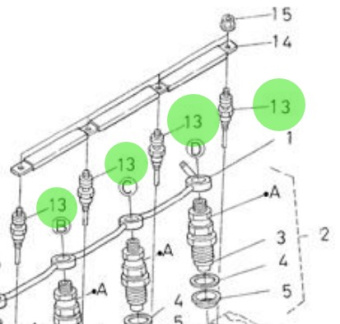 Nanni Diesel 970307393 - Glow Plug for HE and N4 Series Engines