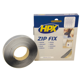 HPX Z2005H - ZipFix Hook-and-Loop Tape (Hook) - Black 20mm x 5m