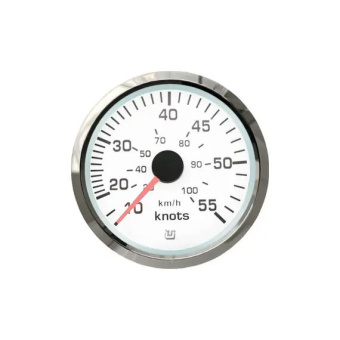 Uflex Ultra White SS Speedometer - 55 Knot