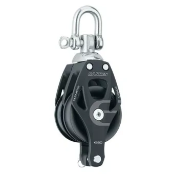 Harken 6297 - 80mm Aluminum Element Double Block Swivel, Becket