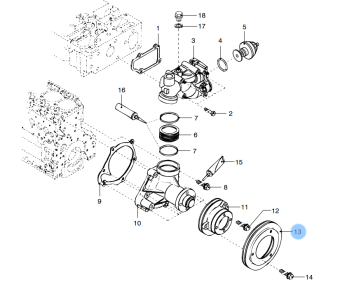 Vetus VD20849 - V-grooved Pulley DT44 DTA44