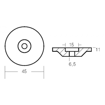 E. Polipodio Zinc Small Plate For Yamaha Engine Ref. 6E8-42251-00