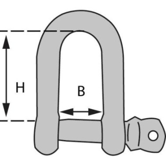 Straight Galvanized Shackle Ø8mm