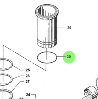 Bukh 560M1091 - Cylinder Liner O-Ring for DV24RME, DV29RME, and DV32 Engines