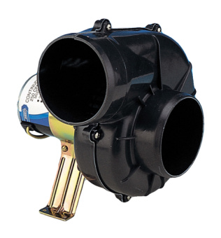 Jabsco 35770-0092 - 12V 4'' 100 mm Flex Mount Continuous Duty Blower, 7.1m³/min (250 CFM)