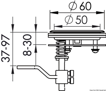 Osculati 38.152.40 - Lift And Turn Flush Latch AISI316 Without Lock Ø60