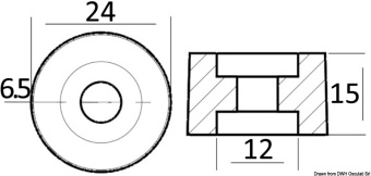 Honda 12155-ZW5-000 75/90/130 HP Zinc Collector Anode - Osculati 43.292.21