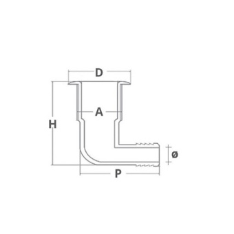 CAN-SB Nylon 90° Elbow Threaded Through Hull Fitting With Hose Connection 3/4"