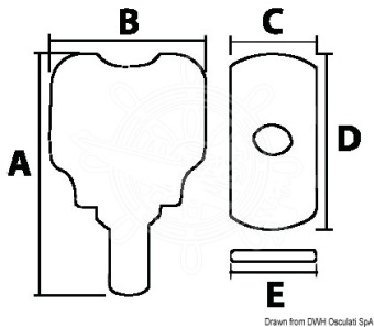 Osculati 20.339.00 - White spare handle L66 For hatches and trapdoors	