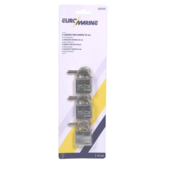 Euromarine Brass Padlock - 30mm (6 Identical Keys)