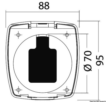 Osculati 15.900.09 - New Edge Shower Enclosure + Door Rear Outlet 88x95