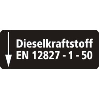 Marine Diesel Fuel Identification Sticker "Dieselkraftstoff EN 12827-1-50", German, Soft PVC, 100×40 mm