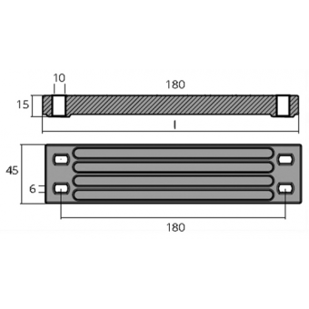 Tecnoseal Zinc Bar For Yamaha 200/300 HP Engine