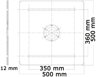 Osculati 48.721.02 - Pedestal square base 500 x 500 mm