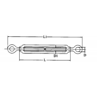 Stainless Steel AISI 316 Turnbuckle M10 Eye-Eye