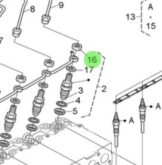 Nanni Diesel 970315963 - Injector Nozzle Holder Assembly for N4.65 Engines