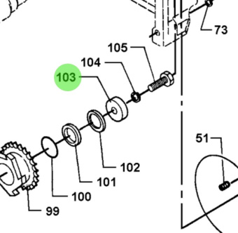 Bukh 000E4810 - Intermediate Shaft Washer for DV36 and DV48 Engines