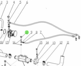 Nanni Diesel 970311226 - 3/8 Union Bolt for Fuel and Oil Cooler Assemblies