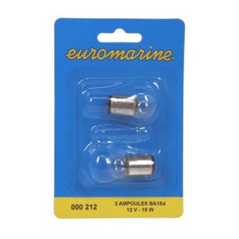 Euromarine Bulb Aux Ba 15D 12V - 15W - Set Of 2