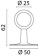 ARC Marine Middle Fittings 25 mm Chrome