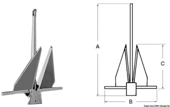 Osculati 01.143.15 - Danforth Style Anchor 15 kg