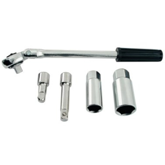  Key Spark Plug Ratchet 16 and 21mm With Extensions