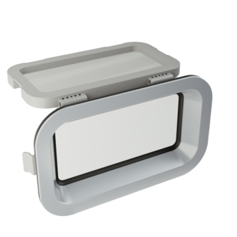 TOPwindows Porthole - R55, 375 x 215, Opening, Alu-look, Double Glass