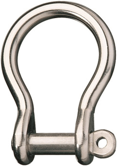 Ronstan RF637 Stainless Steel Bow Shackle, 3/8" Pin, Coined Head with Hole