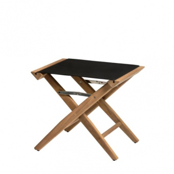 Teak Folding Director's Stool Navy Canvas