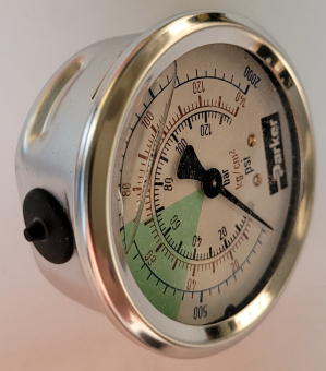 Parker 10181534CC 0–2000 PSI/KG/BAR Pressure Display with 1/4" MPT Connection