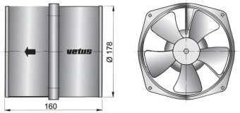 Vetus VENT178B2 Extraction Ventilator 12V