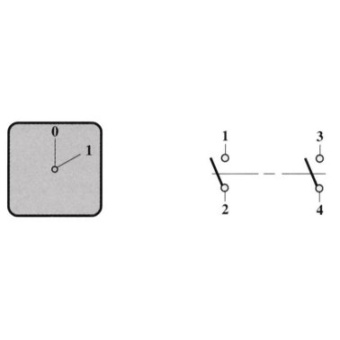  Rotary Switch 10A - 2 Poles 0-1