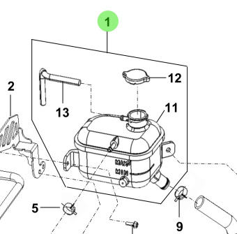Bukh 00109-5S101 - Expansion Tank Assembly for R210J Engines
