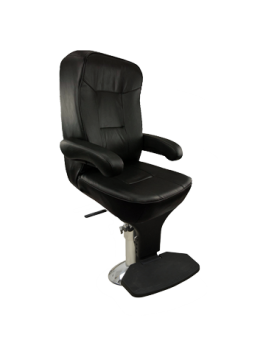 Allpa Boat Chair Package Model Mariner De Luxe Helmsman, Black, Fixed Height Pedestal