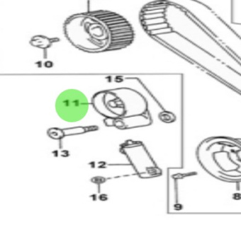 Nanni Diesel 970312641 - Timing Belt Idler Sub-Assembly for T6 Series Engines