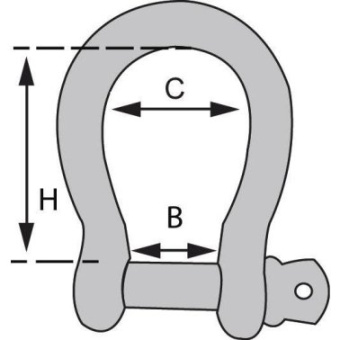 Marked Galvanised Bow Shackles Ø8mm