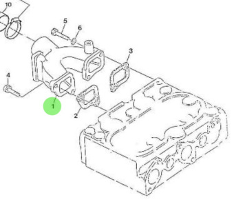 Nanni Diesel 970495101 - Intake Manifold for 2.60HE Engines