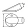 Round Hand Rail Pipes Base Fitting 30° Ø22mm
