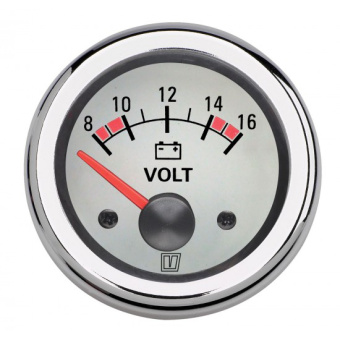 Vetus VOLT12WL - Volt Meter 12V (10-16V) D52mm White