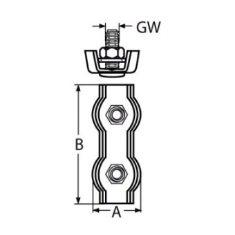 Euromarine Double Flat Cable Clamp A4 Ø8mm