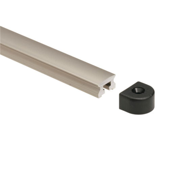 Barton 24042 - Sliding Bolt Track Size 2 2.4m – Aluminium Traveller Track, Grey Anodised, Hidden Fixing System