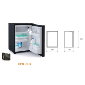 Vitrifrigo 0400-0535 - C130L CHR Black Refrigerator