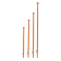 Allpa Wooden Flag Pole, Varnished, L=1000mm, Ø28mm, Base Ø22mm, With Nylon Cleat
