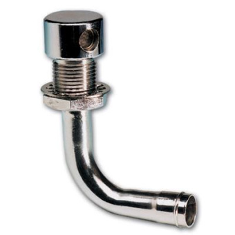 Guidi 90° Gas Tank Vent with Hose Connection 19x16 mm, Right Side, Chromed Brass