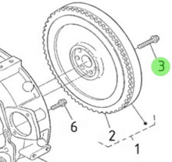 Nanni Diesel 970310878 - Flywheel Bolt for Marine Diesel Engines