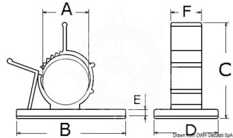 Osculati 18.009.22 - Self-Adhesive Cable Clamp Ø 22/25.4 mm