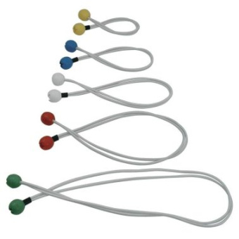 Euromarine Bungee Cords with Ø26 mm Plastic Balls and Brass Stop Clips, Ø4 mm, 30-80 cm