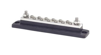 Blue Sea 2105 - MaxiBus 250A BusBar, Two 5/16"-18 Studs and Twelve #10-24 Screws