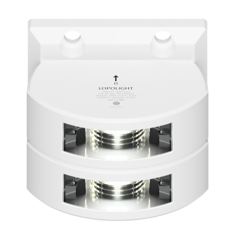 Lopolight 301-006ST-WH - Navigation Light 2NM 135° White, Double Stern, White Ceramic Coated