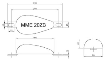 MME Hull/Rudder Anode Zinc MME20ZB